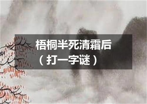 梧桐半死清霜后（打一字谜）