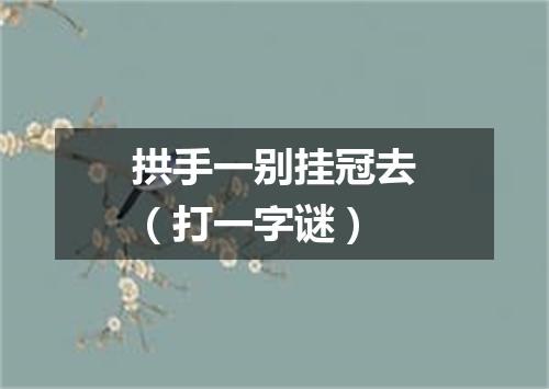 拱手一别挂冠去（打一字谜）