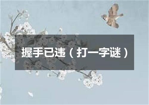 握手已违（打一字谜）