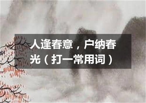 人逢春意，户纳春光（打一常用词）