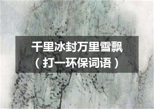 千里冰封万里雪飘（打一环保词语）