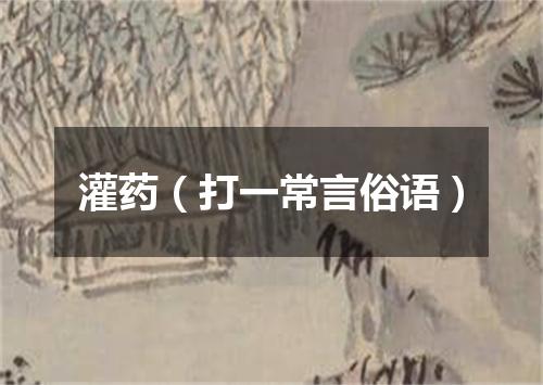 灌药（打一常言俗语）