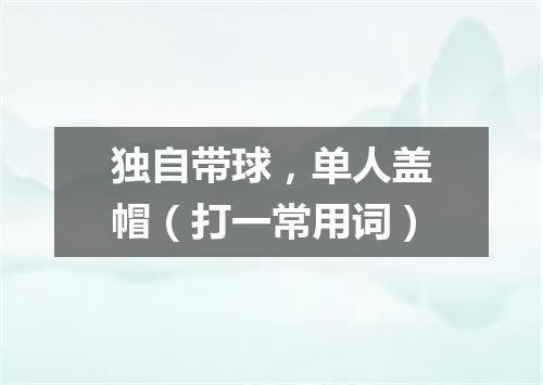 独自带球，单人盖帽（打一常用词）