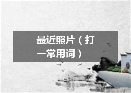 最近照片（打一常用词）
