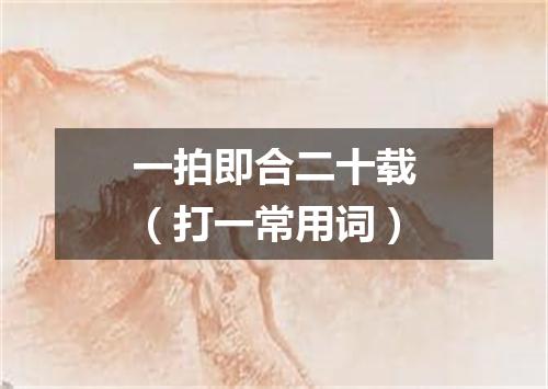 一拍即合二十载（打一常用词）