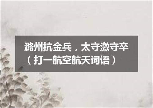 潞州抗金兵，太守激守卒（打一航空航天词语）
