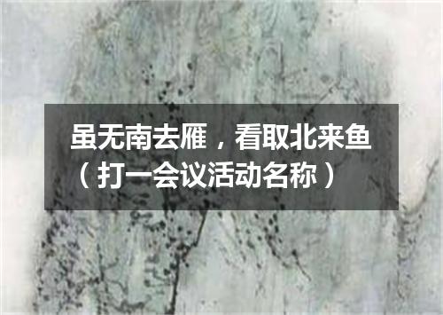 虽无南去雁，看取北来鱼（打一会议活动名称）