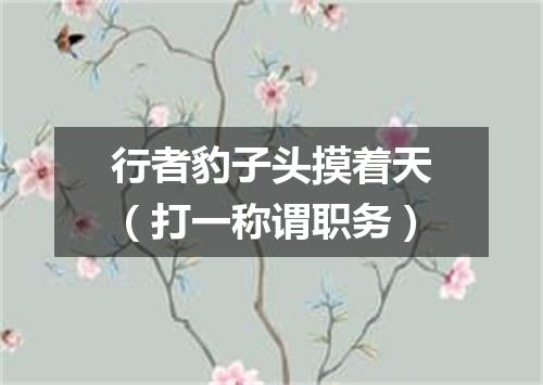 行者豹子头摸着天（打一称谓职务）