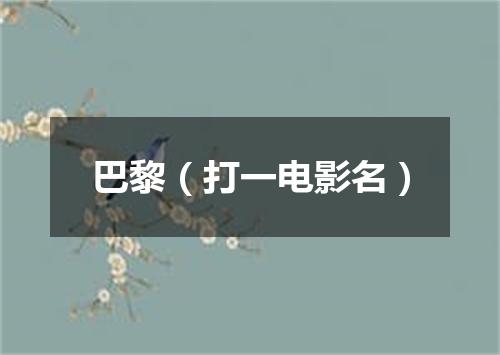 巴黎（打一电影名）