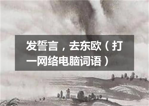 发誓言，去东欧（打一网络电脑词语）