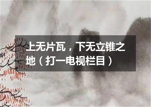 上无片瓦，下无立锥之地（打一电视栏目）