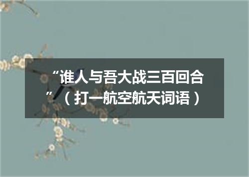 “谁人与吾大战三百回合”（打一航空航天词语）