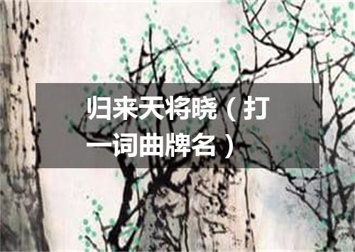 归来天将晓（打一词曲牌名）