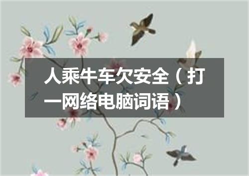人乘牛车欠安全（打一网络电脑词语）