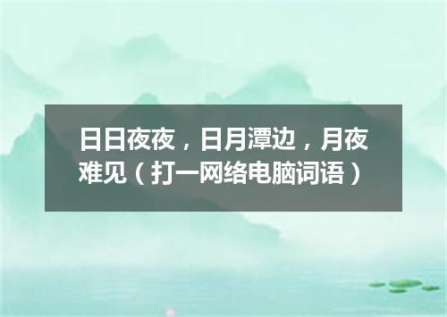 日日夜夜，日月潭边，月夜难见（打一网络电脑词语）