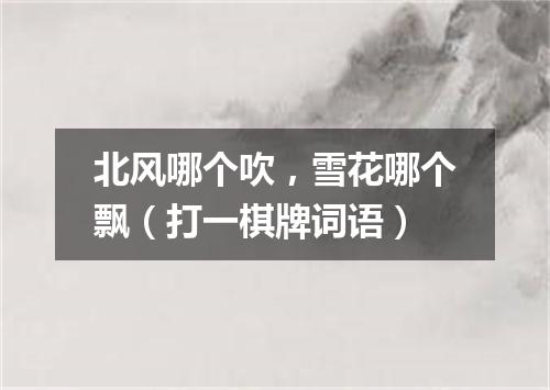 北风哪个吹，雪花哪个飘（打一棋牌词语）