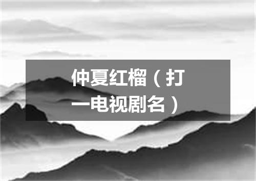仲夏红榴（打一电视剧名）