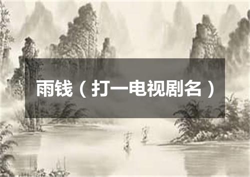 雨钱（打一电视剧名）