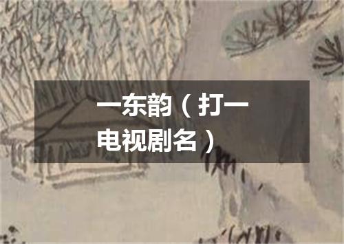 一东韵（打一电视剧名）