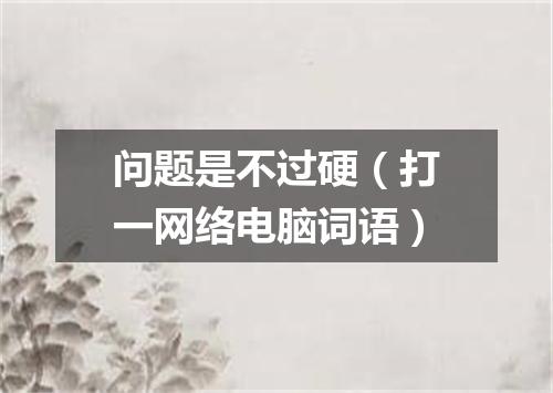 问题是不过硬（打一网络电脑词语）