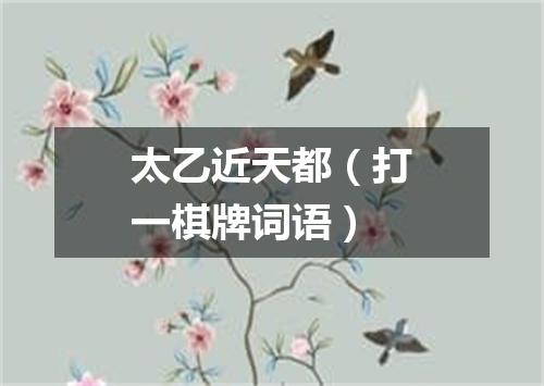 太乙近天都（打一棋牌词语）