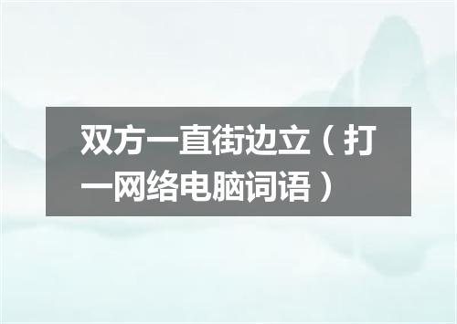 双方一直街边立（打一网络电脑词语）