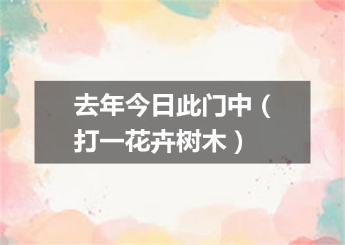 去年今日此门中（打一花卉树木）
