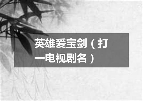 英雄爱宝剑（打一电视剧名）