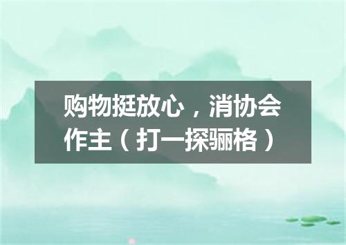 购物挺放心，消协会作主（打一探骊格）