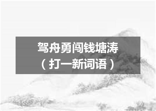 驾舟勇闯钱塘涛（打一新词语）