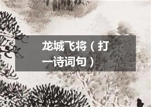 龙城飞将（打一诗词句）