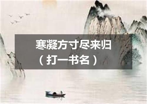 寒凝方寸尽来归（打一书名）