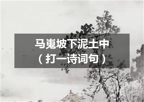 马嵬坡下泥土中（打一诗词句）