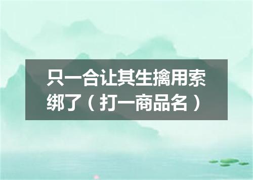只一合让其生擒用索绑了（打一商品名）