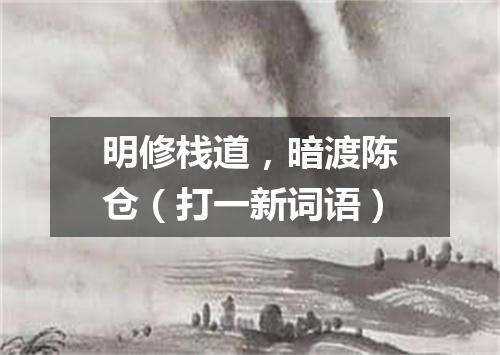 明修栈道，暗渡陈仓（打一新词语）