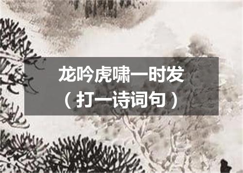 龙吟虎啸一时发（打一诗词句）