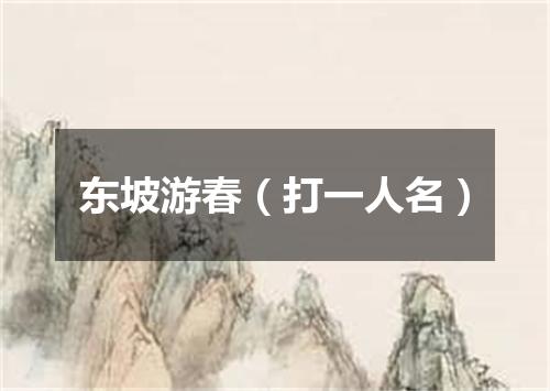 东坡游春（打一人名）
