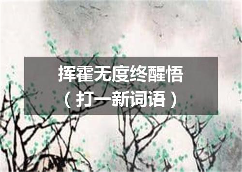 挥霍无度终醒悟（打一新词语）