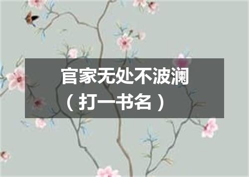 官家无处不波澜（打一书名）