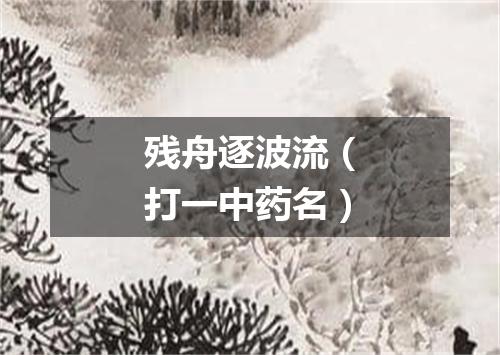 残舟逐波流（打一中药名）