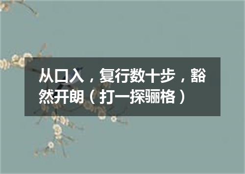 从口入，复行数十步，豁然开朗（打一探骊格）