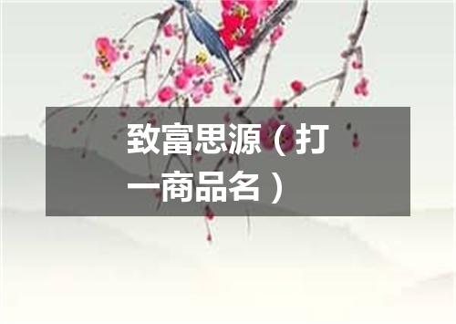 致富思源（打一商品名）