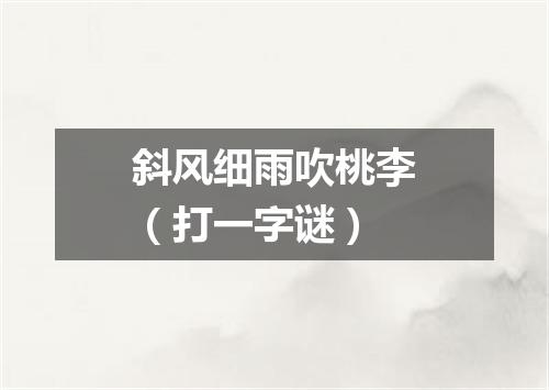 斜风细雨吹桃李（打一字谜）