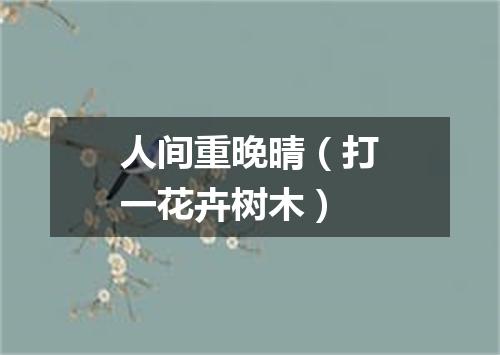 人间重晚晴（打一花卉树木）