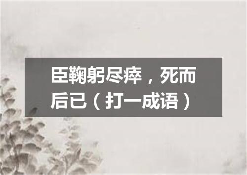 臣鞠躬尽瘁，死而后已（打一成语）