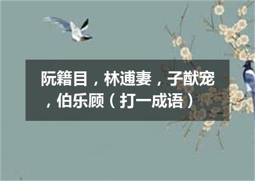 阮籍目，林逋妻，子猷宠，伯乐顾（打一成语）