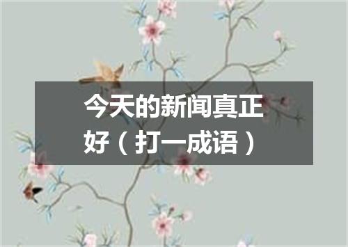 今天的新闻真正好（打一成语）