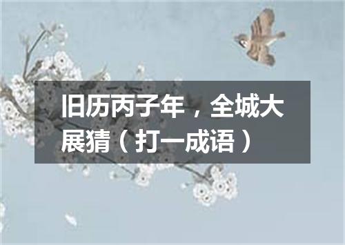 旧历丙子年，全城大展猜（打一成语）
