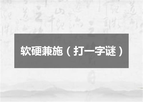 软硬兼施（打一字谜）