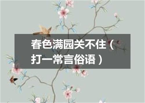 春色满园关不住（打一常言俗语）
